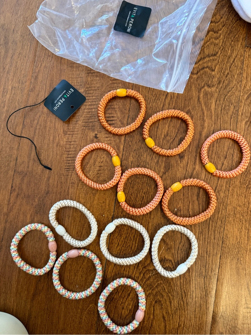 Evita Peroni Orange and Cream Braided Hair Elastics - Pack of 12